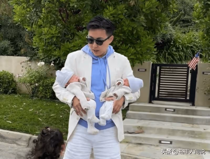 葉海洋抱倆兒子出鏡惹爭議,疑沒有坐月子,一黑一白被疑不一個媽