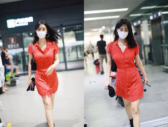 李菲兒的時尚感真不差很多，把簡單的T恤裙穿出時髦感，太有范了