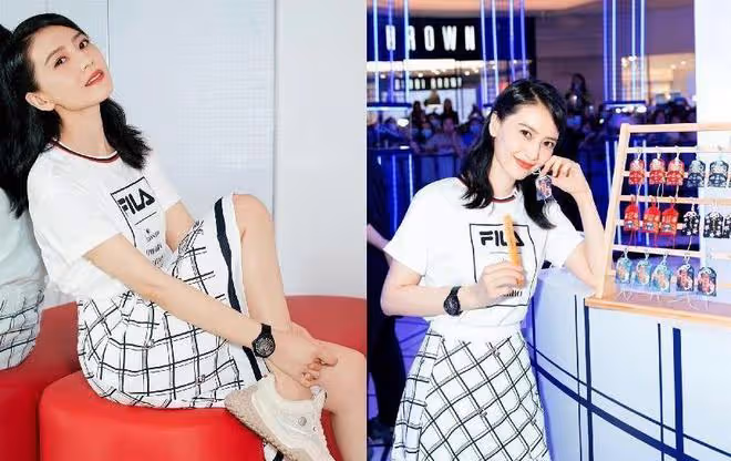 高圓圓的魅力還是不小，日常穿得簡單也有「女神」范，氣質真挺好