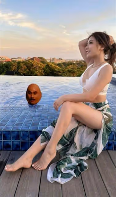 香港女模穿泳裝大曬傲人身材!老闆TVB男星竟潛水偷看