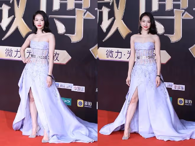 宋茜這好身材真是「一絕」，這麼緊的裙子都能塞得下，一點不臃腫