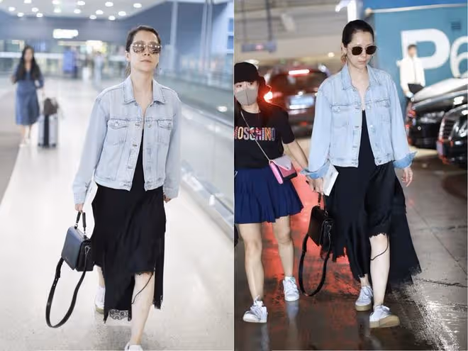 海清真沒什麼中年女人的影子，一身穿著好清爽，說30歲也不過分