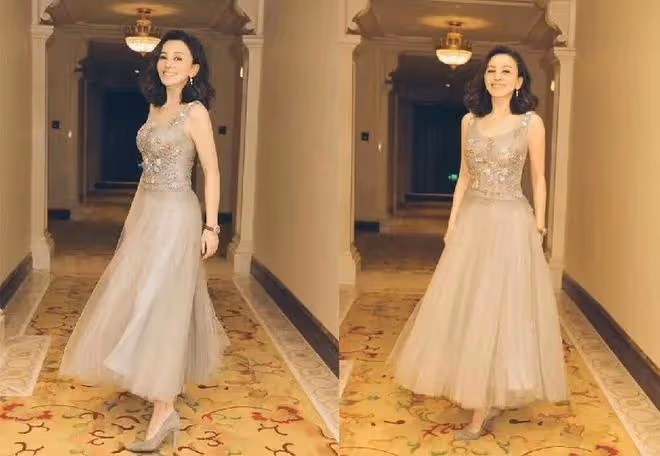 王琳這身材與膚色真讓人羨慕，穿「液體裙」女人味十足，太美了