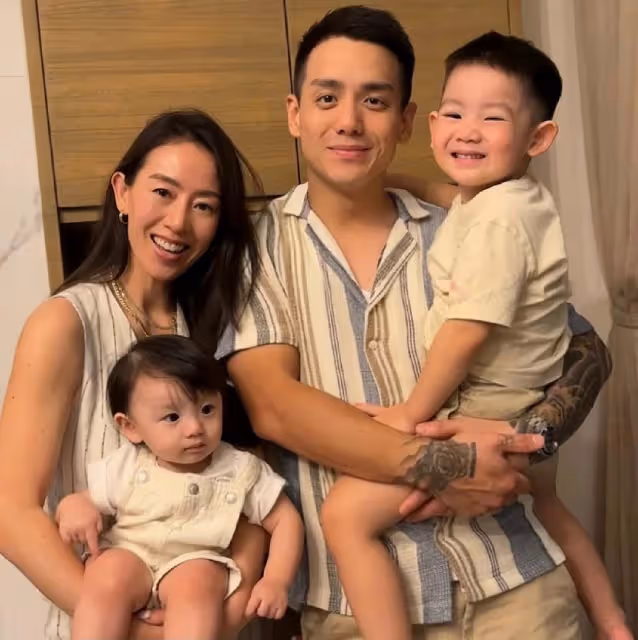 香港女星梁靖琪對鮮肉老公一見鍾情，靠父親上位，再婚後連生倆子