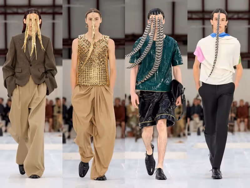 男裝周｜LOEWE男模頭頂長出驚人羽毛　誘李鍾碩體會「克制的激進行為」