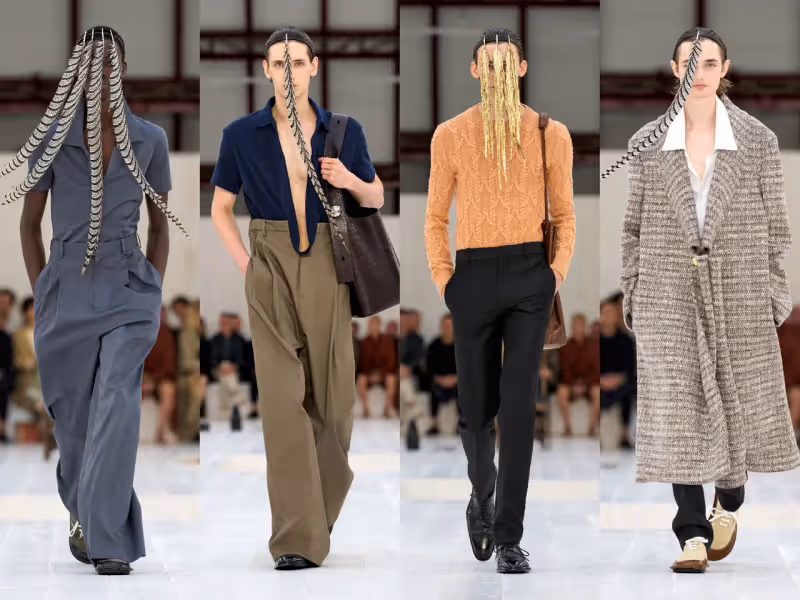 男裝周｜LOEWE男模頭頂長出驚人羽毛　誘李鍾碩體會「克制的激進行為」
