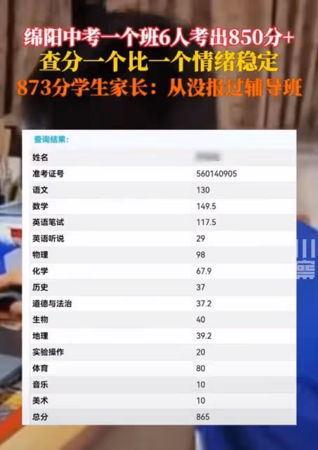 2024四川綿陽中考現873分高分,家長坦言實情,低分學生怎麼辦?