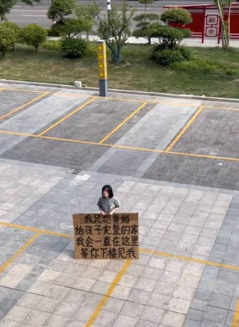 艷陽下跪6小時！單親媽「舉牌求前夫復合」畫面超催淚　沒想到「卻爆出驚人內幕」：她自作自受！