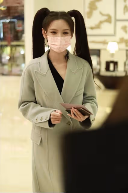 30歲的張予曦咋還這麼可愛，穿大衣配雙馬尾，發量「驚人」好羨慕