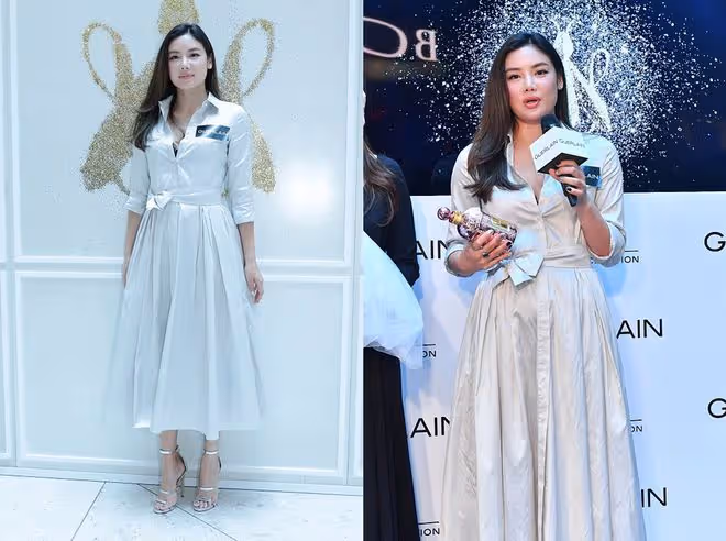 樂基兒就算骨架大也能美成焦點，穿黑裙加大V領，太會博眼球了