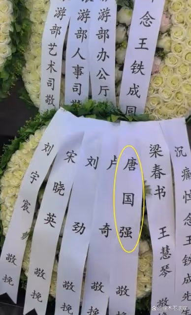王鐵成追悼會:六小齡童唐國強送花圈,54歲痴呆兒子神情悲傷!