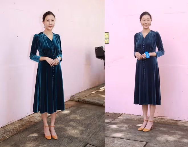 活出自我的女人有多美，吳綺莉穿"肚兜"式連衣裙配卷髮，真迷人