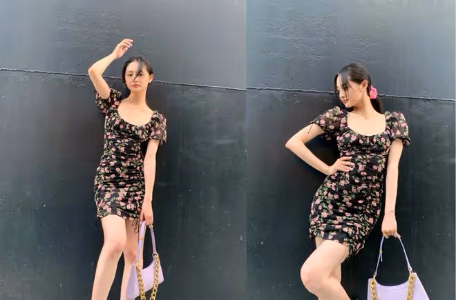 周潔瓊也太可愛了吧，穿這麼老氣的花衣都挺清純，看著不俗也不土