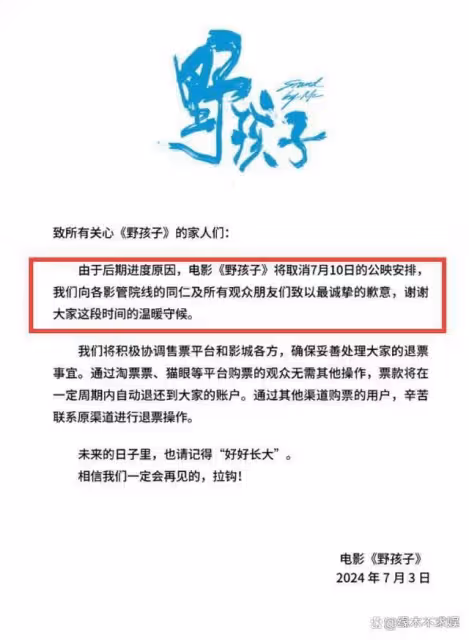 《野孩子》撤檔!上午提檔下午撤檔,原因曝光,王俊凱評論區淪陷