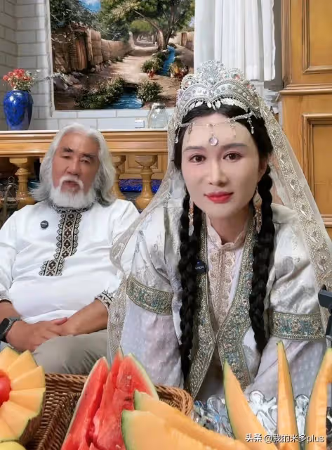 張紀中為妻子杜星霖牽駱駝秀恩愛,老年肚越來越大,臉曬得黢黑