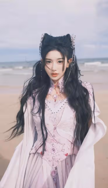 斗羅:真人版朱竹清曝光,貓耳髮型加紫色長裙,可惜身材嚴重縮水