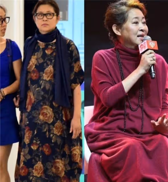 65 歲倪萍瘦身成功穿格紋連衣裙配絲巾拍照，美如換人年輕十幾歲