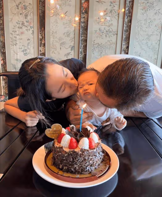 恭喜!TVB前女星給大25歲富商老公慶63歲生日!她和三個繼女幾乎是同齡