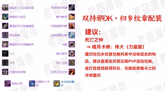 WLK懷舊服歸鄉紋章兌換指南 三系DK裝備兌換攻略