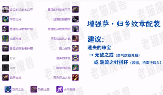 WLK懷舊服歸鄉紋章兌換指南 三系薩滿裝備兌換