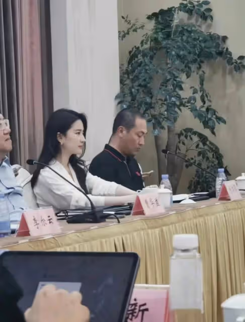劉亦菲參加玫瑰的故事座談會，穿白襯衣美翻！看看專家領導怎麼夸