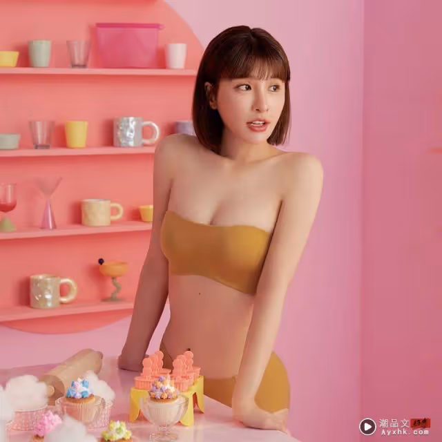 啦啦隊女神真的脫了!峮峮穿內衣羞曝「超軟Q手感」嗨喊:真的好喜歡