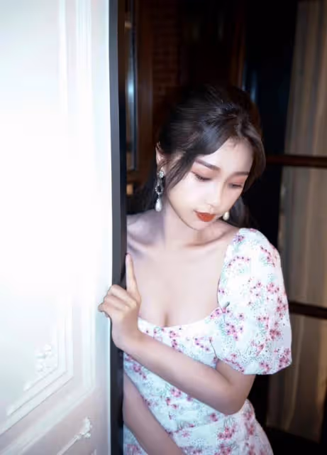 真拿虞書欣沒辦法，穿「大領口」碎花裙扮鄰家女，搶走眾人目光