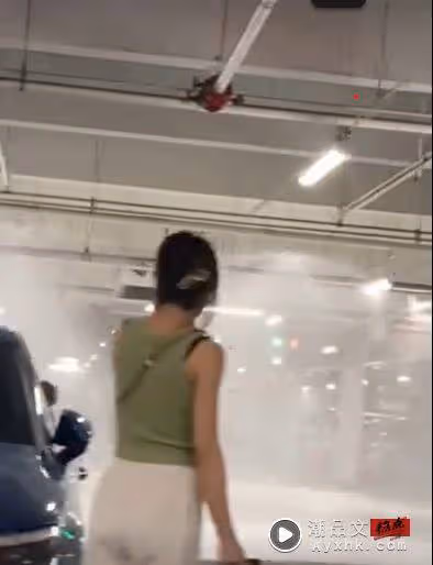 好市多停車場也辦S2O? 休旅車自撞柱啟動洒水系統 駕駛竟逃逸
