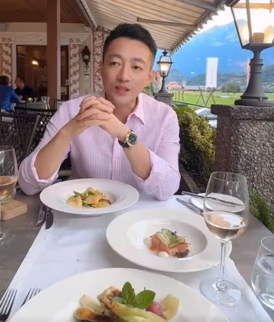 汪小菲在瑞士開跑車帶小梅兜風,夫妻互喂食物秀恩愛