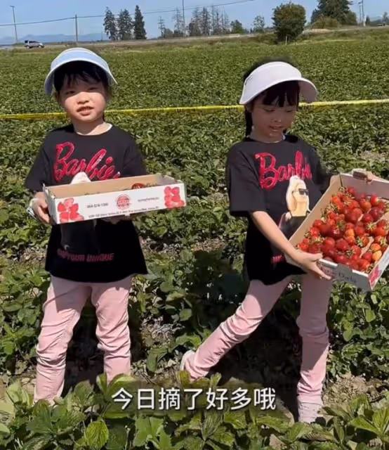 熊黛林曬雙胞胎女兒近照,姐妹倆露齒笑一模一樣,越長越像爸爸