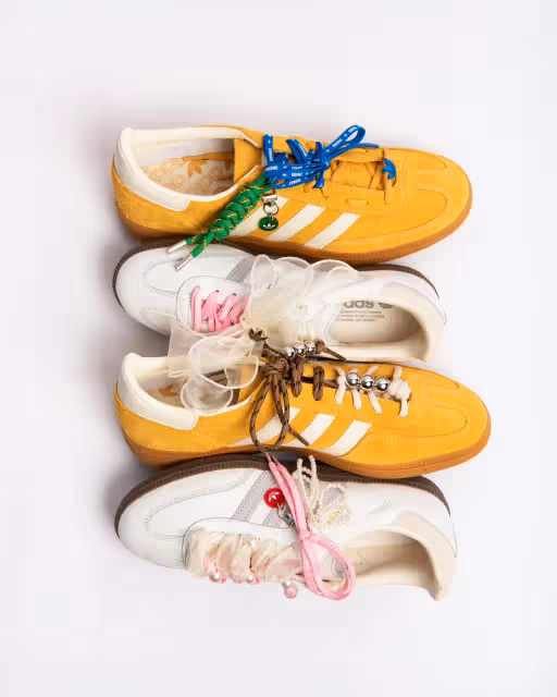 adidas Originals端原創工具間　用珍珠、緞帶改造Samba不再撞鞋