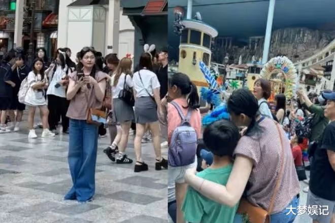 大S被目擊和具俊曄帶子女去韓國遊樂園,野生素顏照曝光!