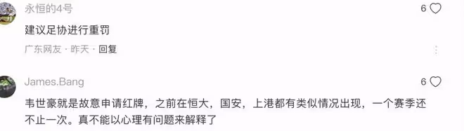 韋世豪或遭重罰！曾辱罵馬寧停賽6場，遭嘲諷：他需要看心理醫生