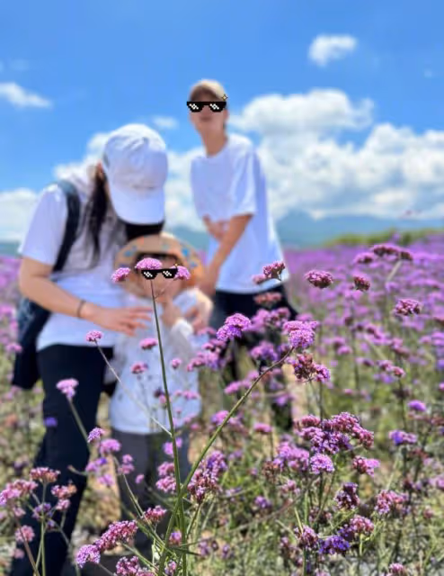 蔣勤勤曬出遊照,小兒子玩穿越叢林,陳建斌緊隨其後保護超有愛