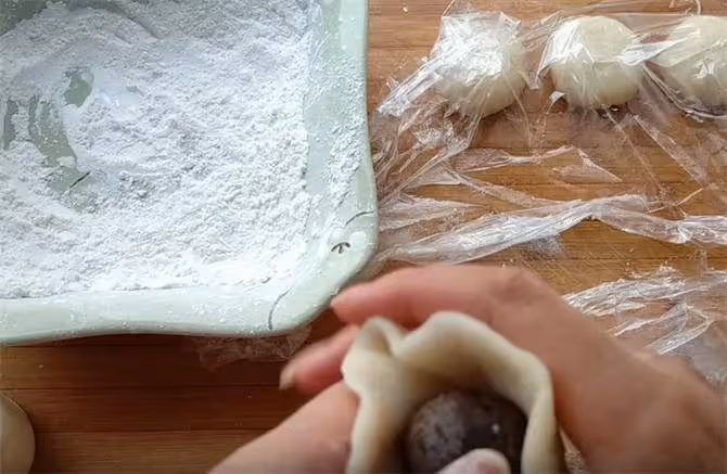 月餅新做法,不用麵粉,不用烤箱,手不沾面,筷子一攪,勁道軟糯