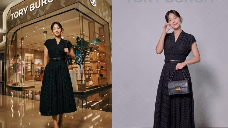 薛仁雅首來台就為TORY BURCH　優雅拎T Monogram包美翻高雄