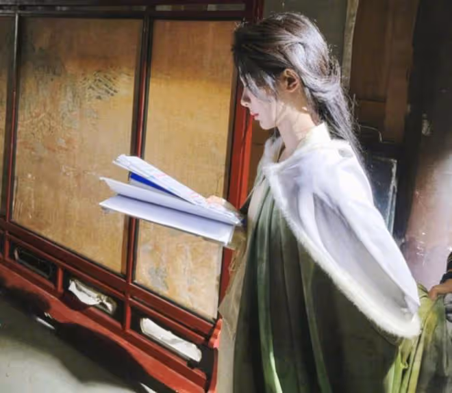 楊紫慶祝新劇殺青,公開與李現等主創合照,古裝造型曝光溫婉大氣