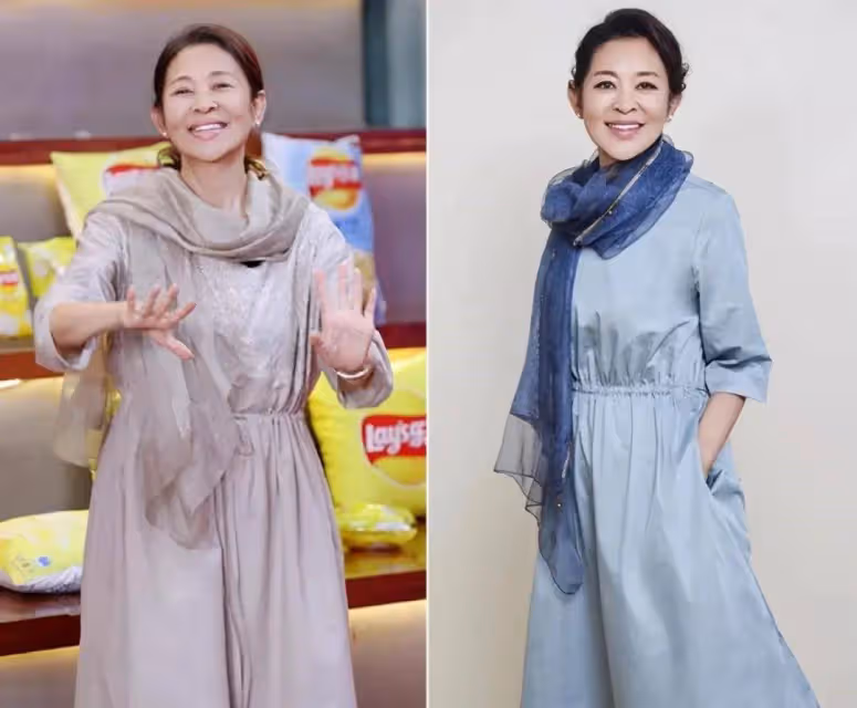 65歲自然老去的倪萍,穿新中式優雅從容,醫美後真時髦,完全沒了土氣!