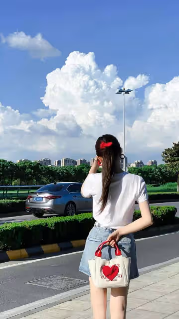 虞書欣衣品還真是拔尖，紅色愛心T甜美可人，一截白嫩細腰是亮點