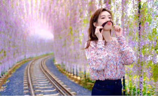 要不是撞衫齊恩世真沒get到江疏影的顏，同穿碎花裙，差距真大