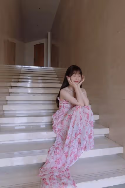 虞書欣不愧是女團門面擔當！換上抹胸花裙子，美顏盛世擋不住了