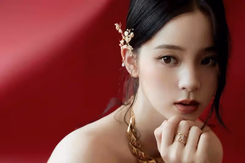 歐陽娜娜好魅惑,黑色抹胸裙蕾絲帶蒙眼,前凸後翹真性感