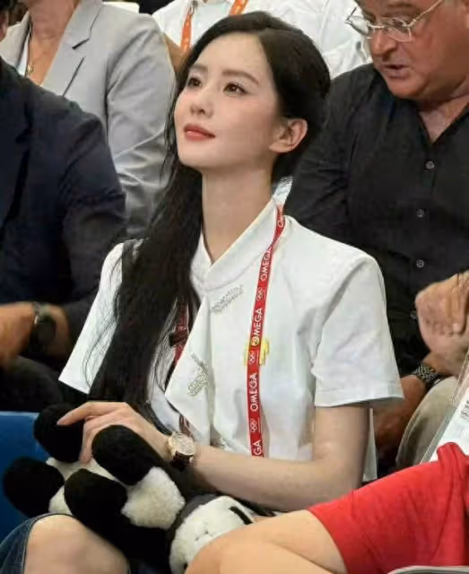 劉詩詩現身奧運賽場觀賽:新中式造型氣質溫婉,生圖也能抗!