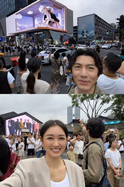 TVB小生袁偉豪攜妻閃現成都！太古里打卡被路人認出，顏值疑回春