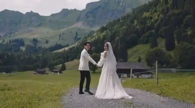 恭喜!前TVB小花瑞士舉行浪漫婚禮!與老公多次親吻!自爆素顏妝後差好大
