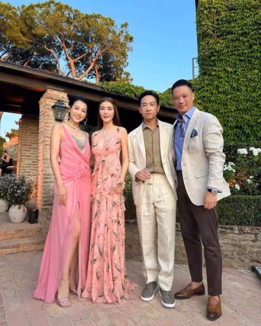 44歲TVB視後現身吳千語婚禮!低胸高衩露美腿,身材絕不輸新娘
