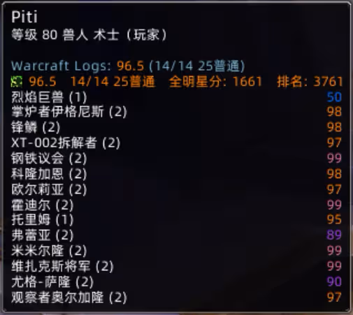 WCL插件正式發布 可顯示任意玩家團本進度排名和分數