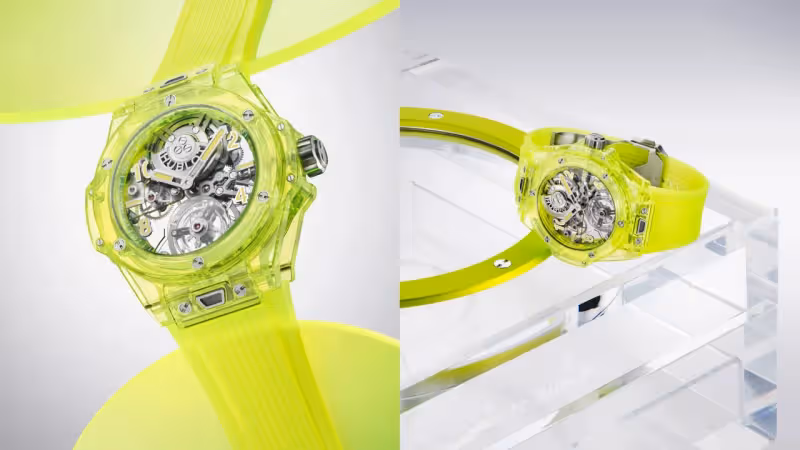 牙買加閃電用HUBLOT襯「多金」身分　限量50隻螢光黃陀飛輪戴上手