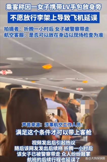 女子 LV 包竟致大批航班延誤!涉事人已被帶走,官方回應引關注