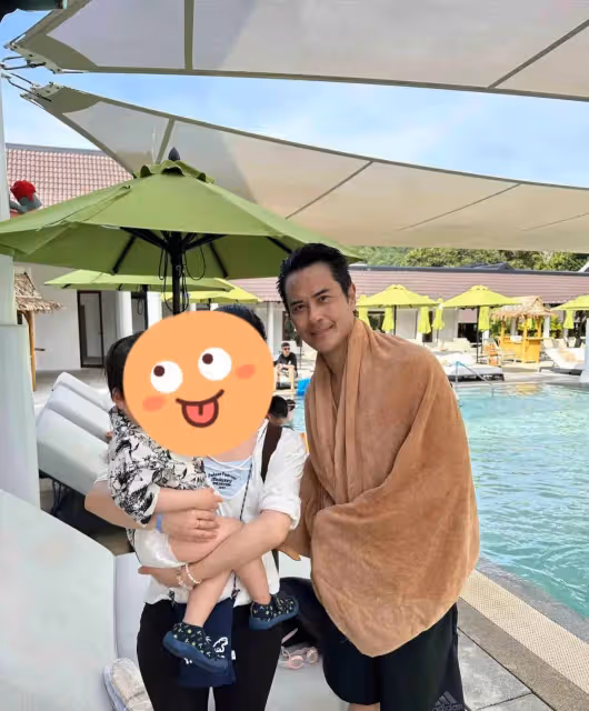 鄭嘉穎帶孩子普吉島度假被遇,親切合影沒架子,陳凱琳臉型被吐槽
